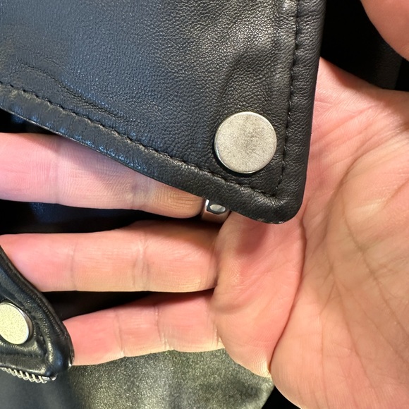 ASOS - Black Leather Motorcycle Jacket, Men’s 4XL (2XL) - Picture 13 of 14